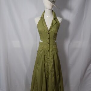 Elegant Olive Green Maxi Dress